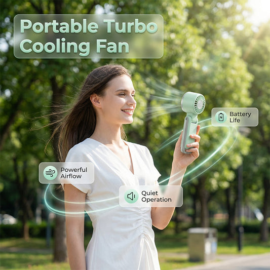 🌀 LIMITED-TIME 50% OFF! ✨ Foldable Turbo Handheld Fan with LED Display – 180° Fold, Powerful Airflow, Travel Ready 🔋