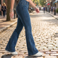 👖 LIMITED-TIME 50% OFF! ✨ Women's Classic Slim Fit Stretch Flare Jeans – Micro-Flare, Vertical Seams, Retro Style 💙
