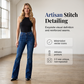 👖 LIMITED-TIME 50% OFF! ✨ Women's Classic Slim Fit Stretch Flare Jeans – Micro-Flare, Vertical Seams, Retro Style 💙