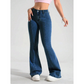 👖 LIMITED-TIME 50% OFF! ✨ Women's Classic Slim Fit Stretch Flare Jeans – Micro-Flare, Vertical Seams, Retro Style 💙