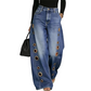 👖 50% OFF NOW! ⏰ Women's Wide-Leg Jeans with Grommet Detail – Relaxed fit & trendy design – Perfect for casual or streetwear looks – comfortable and stylish ✨🔥