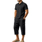 🎁2026 New Arrivals 50% OFF💥Men Summer Linen Set Loose Shirt and Cargo Shorts Two Piece Outfit