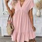 🌸 50% OFF NOW! 🌸Women's V-Neck Loose-Fit Dress with Ruffle Hem 👗 Flattering V-Neck, Playful Ruffles  ✨