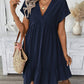 🌸 50% OFF NOW! 🌸Women's V-Neck Loose-Fit Dress with Ruffle Hem 👗 Flattering V-Neck, Playful Ruffles  ✨