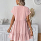 🌸 50% OFF NOW! 🌸Women's V-Neck Loose-Fit Dress with Ruffle Hem 👗 Flattering V-Neck, Playful Ruffles  ✨