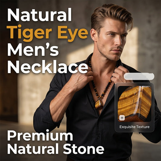 💎 2026 Sale — Over 63,000 Sold!🔥 Men's Tiger's Eye Beaded Necklace – Natural Gemstone 🧿