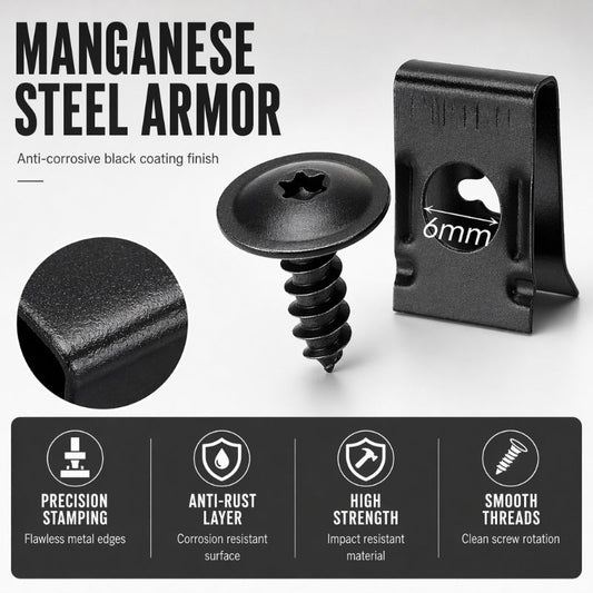 🎉 2026 Sale — Over 36,000 Sold! 🔩 Universal Car Metal U-Type Clips and Screws Set – Heavy-Duty Fastener Kit 🚗