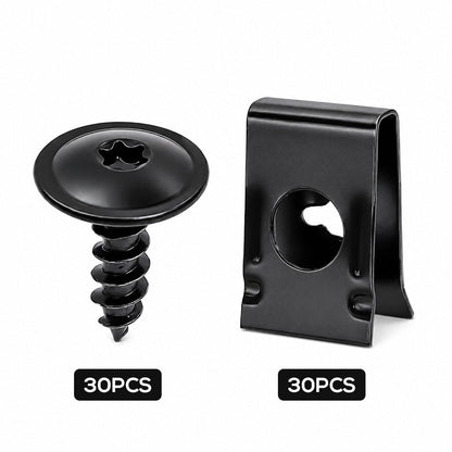 🎉 2026 Sale — Over 36,000 Sold! 🔩 Universal Car Metal U-Type Clips and Screws Set – Heavy-Duty Fastener Kit 🚗