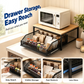 🎉 2026 Sale — Over 38,000 Sold! 🏠 2-Tier Kitchen Microwave Stand with Slide-Out Storage Drawer – Double Space, Less Clutter ✨