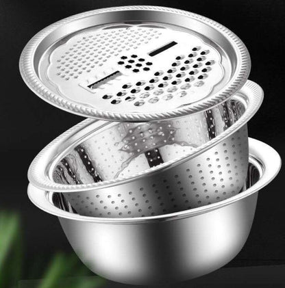 🎉 2026 Sale — Over 42,000 Sold! 🇩🇪 Germany Multifunctional Stainless Steel Basin Set – 3-Piece Kitchen Essential 🍳