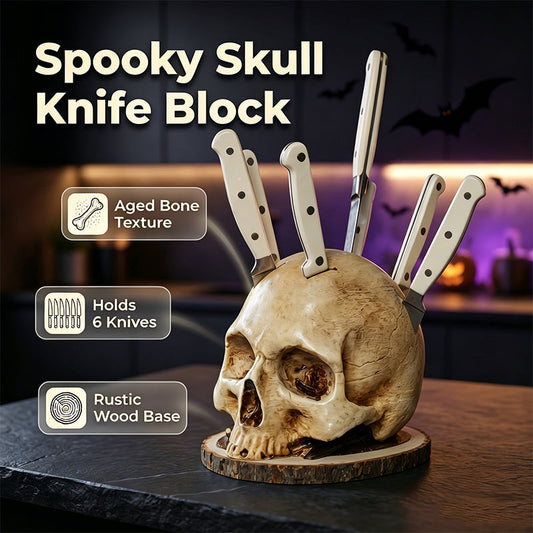 🎉 2026 Sale — Over 18,000 Sold! 💀 Funny Skull Knife Holder for Kitchen Storage – Gothic Kitchen Decor 🖤