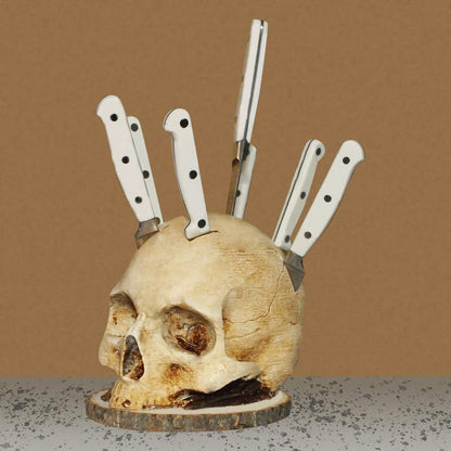 🎉 2026 Sale — Over 18,000 Sold! 💀 Funny Skull Knife Holder for Kitchen Storage – Gothic Kitchen Decor 🖤