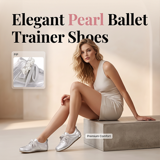 🎉 2026 Sale — Over 23,000 Sold!👟Women Retro German Trainer Shoes – Pearl Ribbon Lace, Ballet Style ✨
