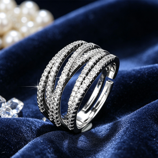 🎉 2026 Sale — Over 15,000 Sold! 💎 Adjustable Multi-Band Crossover Ring – Brilliant CZ Sparkle ✨