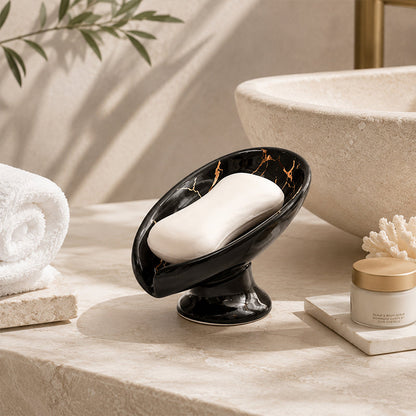 🎉 2026 Sale — Over 60,000 Sold!🧼Ceramic Self-Draining Leaf Soap Dish – Elegant, Stable Base 🍃