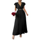 👗 50% OFF NOW! ✨ Women Elegant V-Neck Pleated Long Dress – Flattering pleats, lightweight fabric & elegant flow – Perfect for parties, weddings & summer evenings 🌸