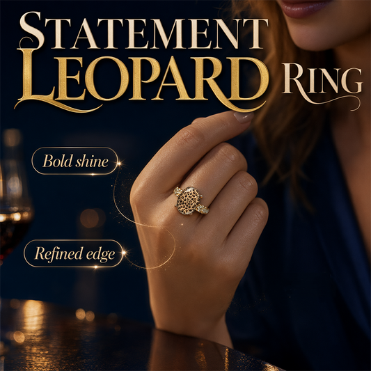 🎉 2026 Sale — Over 44,000 Sold!💍Vintage Leopard Print Oval Ring – Statement Style, Sparkling Stones 🐆