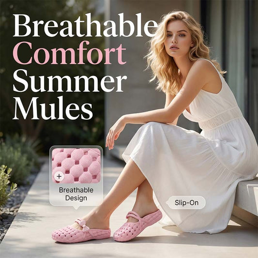 🎉 2026 Sale — Over 33,000 Sold! 💞 Women's Closed-Toe Breathable Mules – Effortless Slip-On Comfort 🌸