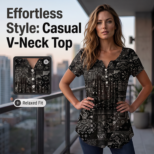 👚 🌞 Women's Casual V-Neck Top – Soft fabric, flattering fit & breathable – Perfect for summer days & effortless style ✨