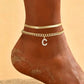 🌸 50% OFF NOW! 🌸Dainty Layered Gold Initial Anklets for Women