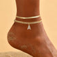 🌸 50% OFF NOW! 🌸Dainty Layered Gold Initial Anklets for Women