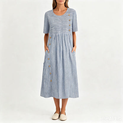 👗Women’s Casual Striped Relaxed Fit Dress
