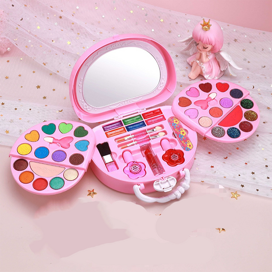 🎉 2026 Sale — Over 34,000 Sold! 💞 Kids Washable Makeup Toy Set with Portable Pink Handbag