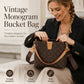 ⏳Time-Limited Special⏰Women’s Vintage Monogram Bucket Bag with Adjustable Shoulder Strap🌙