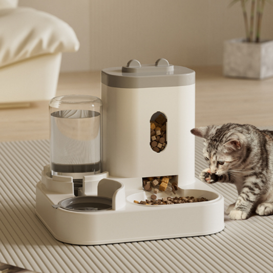 📢📢40% OFF !! ⏰2-in-1 Pet Automatic Feeder & Water Dispenser