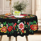 🎉 2026 Sale — Over 38,300 Sold!🔥 Mexican Floral Tablecloth with Scalloped Edge