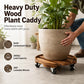 🎉 2026 Sale — Over 17 800 Sold!🪴 Wooden Plant Stand with Wheels Round Mobile Flower Pot Caddy