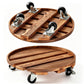 🎉 2026 Sale — Over 17 800 Sold!🪴 Wooden Plant Stand with Wheels Round Mobile Flower Pot Caddy