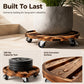🎉 2026 Sale — Over 17 800 Sold!🪴 Wooden Plant Stand with Wheels Round Mobile Flower Pot Caddy
