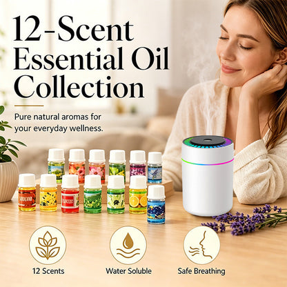 🎉 2026 Sale — Over 27,000 Sold! 🌿 Water-Soluble Essential Oil Set – 12 Scents, Mixes with Water – No Residue, No Clogging – Instant Aromatherapy! ✨