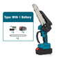 🥳HOT SALE! 6-inch Cordless Mini Chainsaw with 2 Batteries – Safety Lock, Cuts Branches in Seconds! 🌳⚡