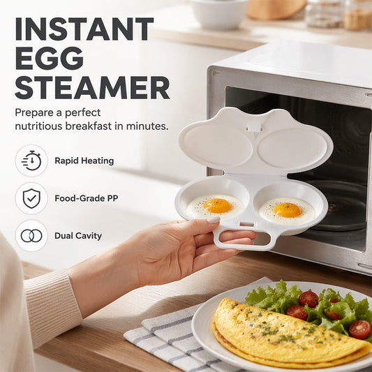 🎉 2026 Sale — Over 31,200 Sold!🍳 Microwave Egg Poacher with Lid & Handle