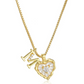 Heart Shaped Letters Micro Pave Chain Necklace