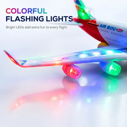 ✈️ LIMITED‑TIME 50% OFF! ✨ Electric Model Aircraft with Sound and LED Lights – Bump‑and‑Go, Sensory‑stimulating, Impact‑resistant 🎵