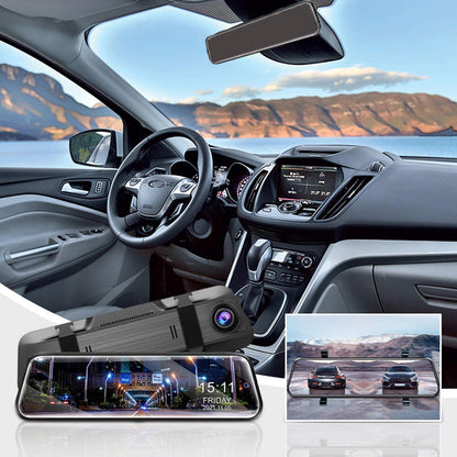 🔥 50% OFF! 🚗 Rear View Mirror Dash Cam | Dual Camera Front & Rear Recording | Full HD Video, Night Vision & Wide-Angle View | Easy-to-Install Car Safety Camera 📹✨