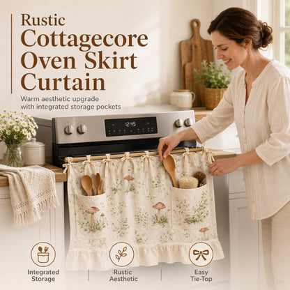 🏡 LIMITED‑TIME 50% OFF! ⚡ Oven Skirt Curtain with Pockets – Decorative, Storage‑friendly, Durable ✨