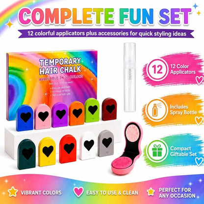 🎨 LIMITED‑TIME 50% OFF! ⚡ Temporary Hair Chalk Set for Girls – Shimmer, Kid‑safe, Mess‑free ✨