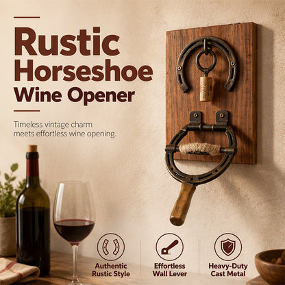 🍷 LIMITED‑TIME 50% OFF! ⚙️ Vintage Wall‑Mounted Horseshoe Wine Opener – Stylish, Decorative, Labor‑Saving 🥂