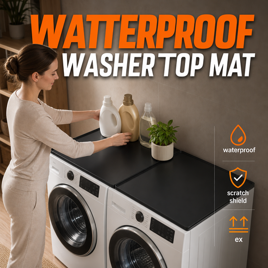 🧺 LIMITED-TIME 50% OFF! 💧 Silicone Washing Machine Top Protector Mat – Waterproof, Neat, Durable ✨
