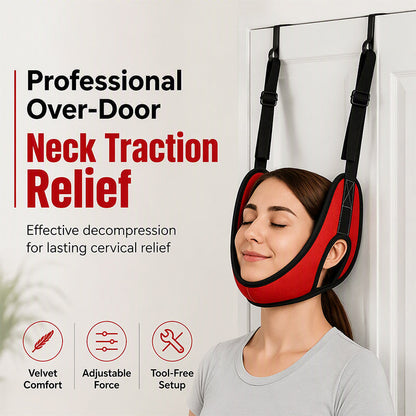 🚪 LIMITED-TIME 50% OFF! 🧘 Over Door Cervical Traction Device – Comfortable, Adjustable, Home Use ✨
