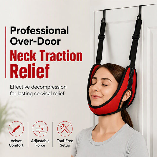 🧘 LIMITED‑TIME 50% OFF! ✨ Over Door Cervical Traction Device for Neck Pain Relief – Easy Setup, Adjustable Strap, Skin‑Friendly Sling ✨