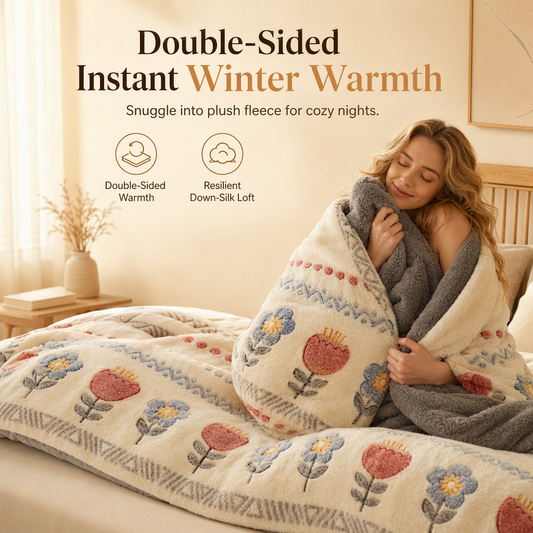 ❄️ LIMITED-TIME 50% OFF! 🧶 Double-Sided Sherpa Fleece Winter Comforter – Warm, Soft, Cozy 🛏️