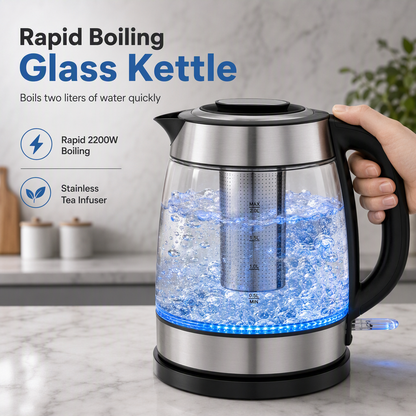 ☕ LIMITED-TIME 50% OFF! ⚡ Glass Electric Kettle – Fast Boil, Safe Auto Shut-off ✨