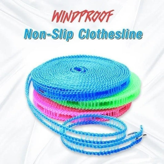 🎁 BUY 1 GET 1 FREE! ✨ Windproof Non-Slip Clothesline – Portable PE Rope, Adjustable Length, for Camping & Home 🌬️