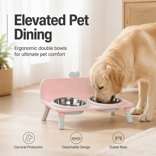 🥣 Elevated Pet Bowls – Detachable & double‑bowl design 🐾✨