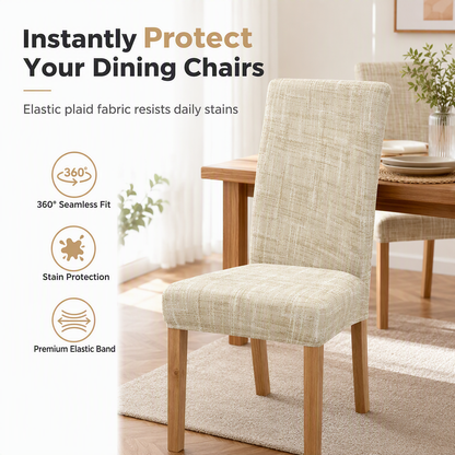 🏠 LIMITED-TIME 50% OFF! ⚡ Universal Stretch Plaid Chair Cover – Spandex Slip-On Furniture Protector ✨